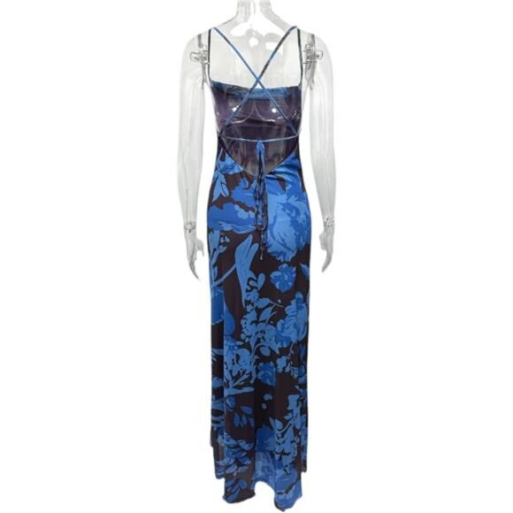 Floral Print Spaghetti Strap Maxi Dress - Picture 9 of 9